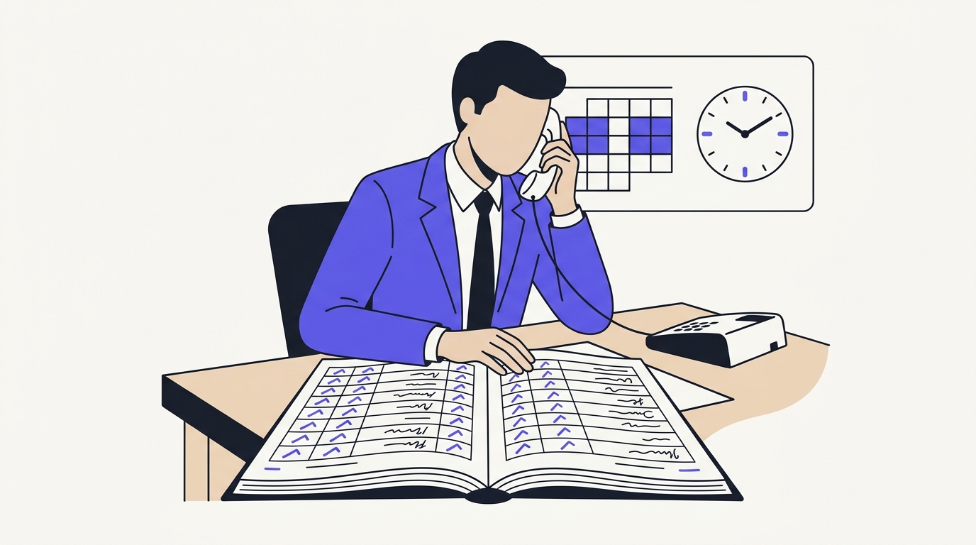 Un agent immobilier consulte le registre de consentement de ses prospects avant de passer un appel, illustration du régime d'opt-in entré en vigueur le 11 août 2026